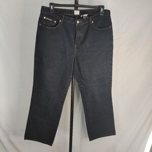 Calvin Klein Jeans Womens Size 16 Dark Wash Straight Leg Denim Mid Rise Classic
